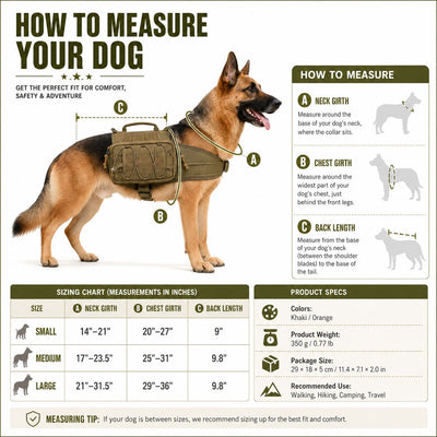 Komavic Tactical Dog Backpack Harness