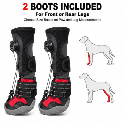 Komavic Adjustable Tension-Dial Dog Paw-Lift Support Boots – For Indoor Floors & Outdoor Walks, Paw Dragging & Scuffing Support