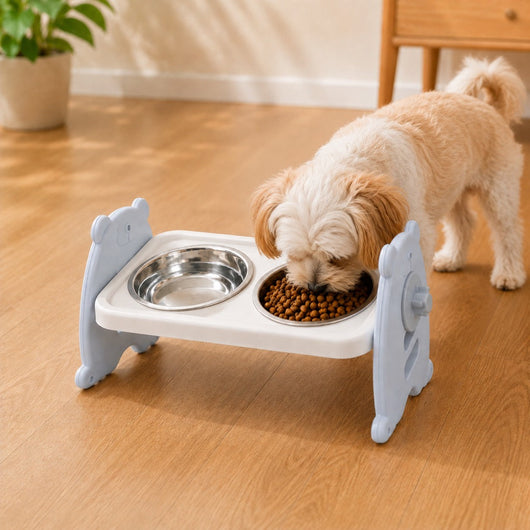 Komavic Elevated Pet Bowls Adjustable Feeding Stand
