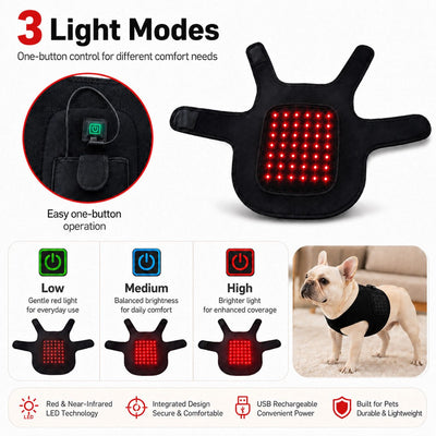 Komavic Dog Red Light Vest – Back Belly & Hip Care