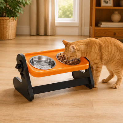 Komavic Elevated Pet Bowls Adjustable Feeding Stand