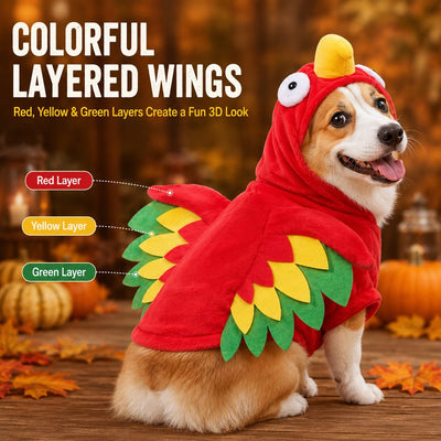 Komavic Halloween Turkey Costume for Dogs & Cats
