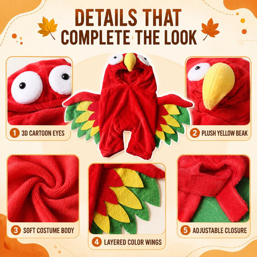 Komavic Halloween Turkey Costume for Dogs & Cats