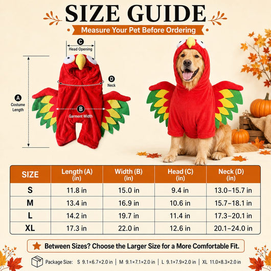 Komavic Halloween Turkey Costume for Dogs & Cats