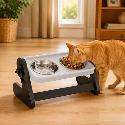 Komavic Elevated Pet Bowls Adjustable Feeding Stand