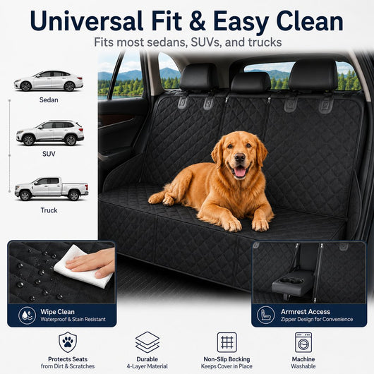 Komavic Waterproof Dog Car Back Seat Cover