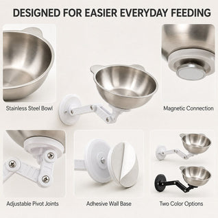 Komavic Adjustable Wall-Mounted Pet Bowl