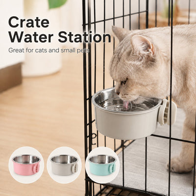 Komavic Crate-Mounted Stainless Steel Pet Bowl