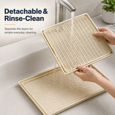 Komavic Double-Layer Cat Litter Mat with Washable Grid