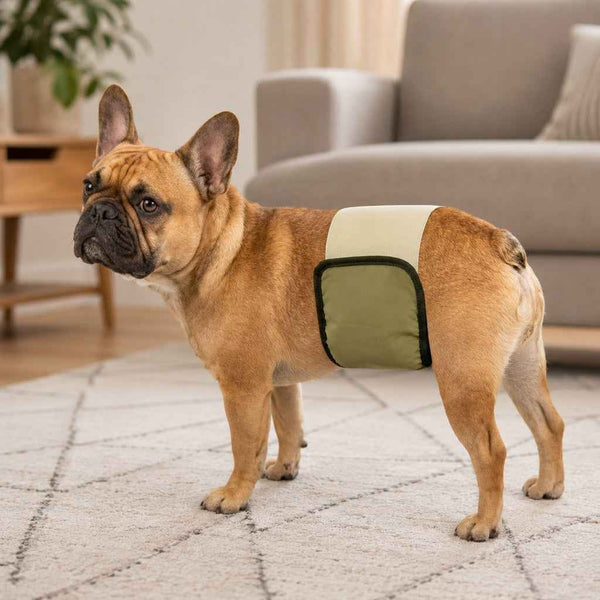 Paws in Awe 3-Pack Washable Male Dog Belly Bands for Indoor Marking & Senior Dribbles - Reusable Dog Diaper Wraps to Protect Floors & Furniture