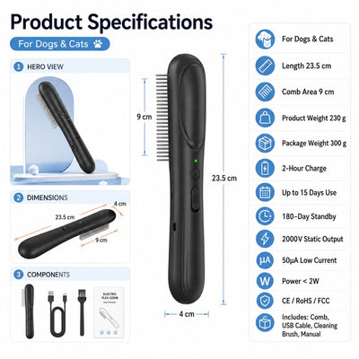 Electric Flea Comb for Dogs & Cats
