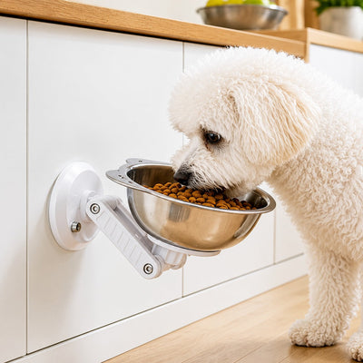 Komavic Wall-Mounted Pet Bowl No-Drill Elevated Feeding