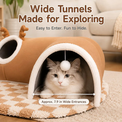 Komavic 3-in-1 Multi-Cat Tunnel Bed & Play Mat