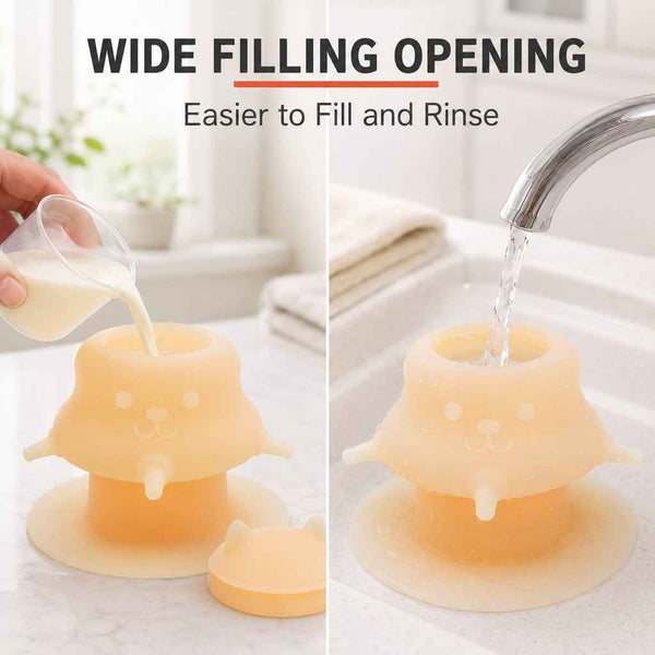 Paws in Awe 4-Nipple Silicone Nursing Feeder for Kittens & Puppies - Easier Litter Feeding with a Suction Base