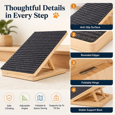 Komavic Foldable Wooden Dog Stairs