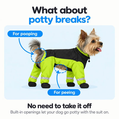 Komavic 4-Paw Dog Raincoat: Dry & Visible on Every Walk