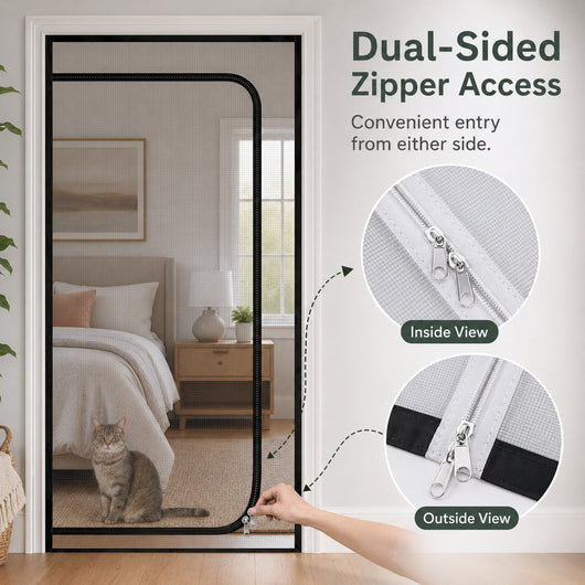 Komavic Pet Mesh Door Barrier Zippered Indoor Gate